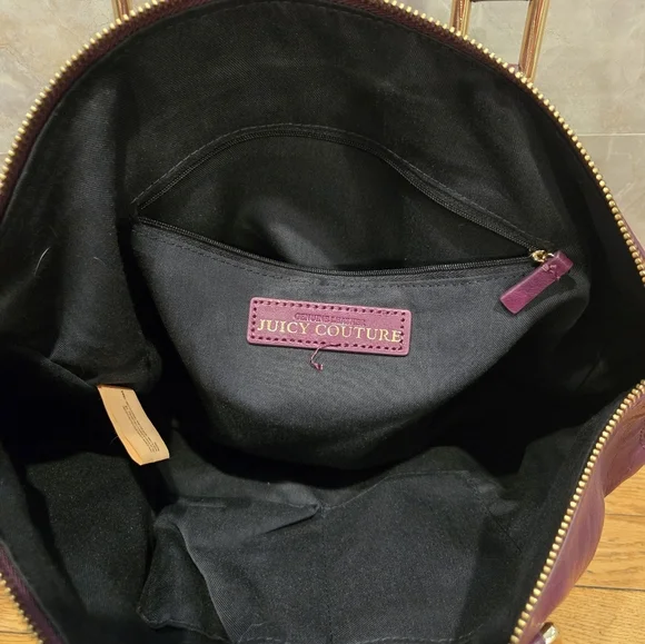 Juicy Couture Purple Leather Tote with Silver Accents - Picture 2 of 5